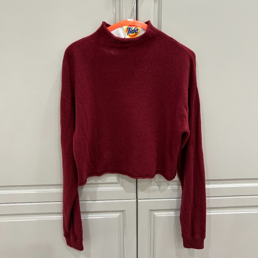 Reformation Deep Red Turtleneck Sweater